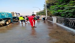 حملة نظافة لكوبري مستشفى السلام الدولي بكورنيش دار السلام