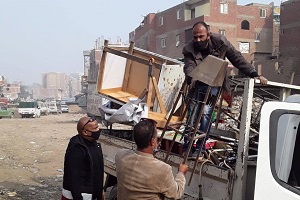 حملة مكبرة لرفع الاشغالات الموجودة بشارع ترعة الاسماعلية بالحي