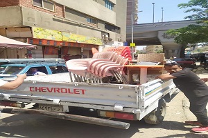  عمل حملة لرفع الاشغالات بنطاق الحى