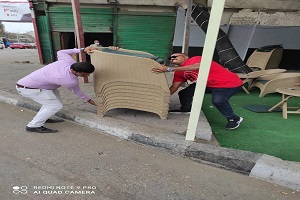 حملات لرفع جميع الإشغالات التي تعوق حركة المواطنين بالحي