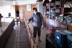 تعقيم مبنى رئاسة حي السلام بالكامل