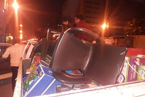 حملة لرفع إشغالات مقهى تعوق حركة المارة