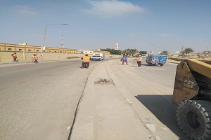 حملة مكبرة للنظافة و تجريد الاتربة بنطاق محاور وطرق المنطقة الجنوبية