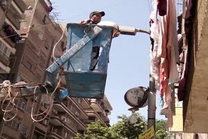 اصلاح الشبكة الارضية بشارع الوحدة العربية بالحي