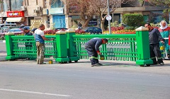 دهانات البوابات الحديدية في محور العروبة بصلاح سالم