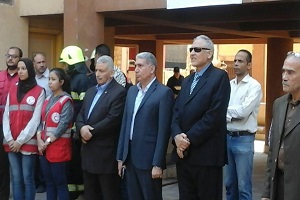 حضور السيد رئيس الحي لتجربة الإخلاء بمدرسة القاضي شرف الدين 