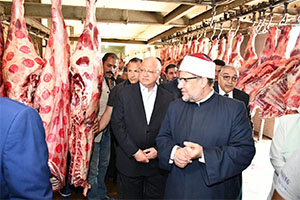 وزير الأوقاف ومحافظ القاهرة يتفقدان تجهيز لحوم الأضاحي بمجزر البساتين