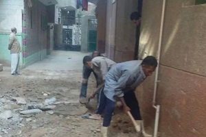 اعمال تجريد ورصف لشوارع الحي