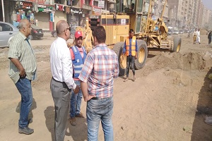 أعمال توسعة لشارع جسر السويس بالحي