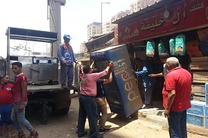 حملة مسائية لرفع الاشغالات بالمرج الغربية