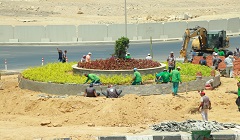 حديقه ميدان محور طه حسين بالهضبة الوسطى تحت الانشاء