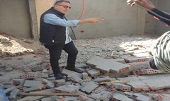 إيقاف اعمال مخالفة بعقار بشارع صقلية 