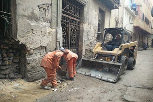 متابعة أعمال النظافة بالحي