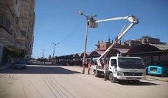 رفع كفاءة مستوى الانارة ببعض شوارع الحي