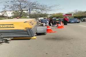 كسر ماسورة غاز بثكنات المعادي