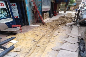 تغيير كابلات الإنارة بشارع شامبليون