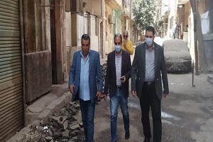 متابعة مشروع تحسين ضغط المياة بالخازندارة