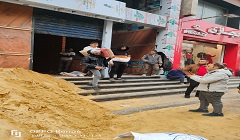 ايقاف أعمال بناء مخالف بدون تراخيص بشارعي راغب والمراغي