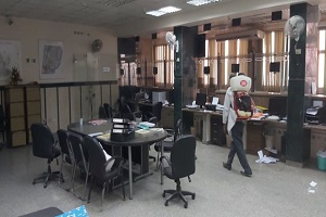 تعقيم وتطهير لمبنى حي مصر الجديدة بالكامل