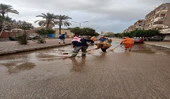 حملة مكثفة لرفع تجمعات الأمطار بشوارع العاصمة  
