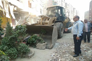      حملة مكبرة لرفع الإشغالات وازاله التعديات الموجوده بالحي