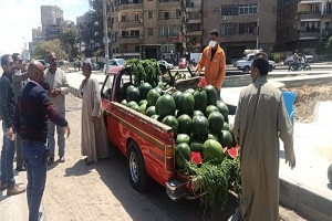ضبط سيارة نصف نقل بدون ترخيص محملة بالفواكه بحي النزهة