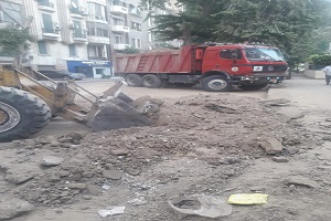 أعمال صيانة وترميم بشارع الجزيرة