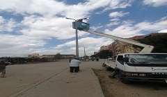 رفع كفاءة الانارة بالشوارع الرئيسيه وميادين الحي