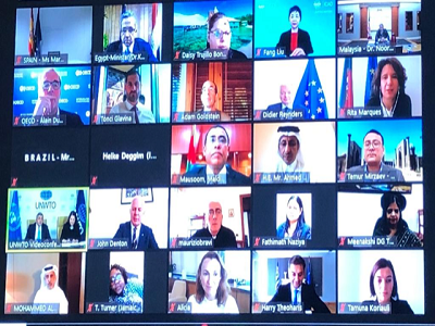 وزير السياحة والآثار يشارك في اجتماع للجنة أزمة السياحة العالمية بمنظمة السياحة العالمية