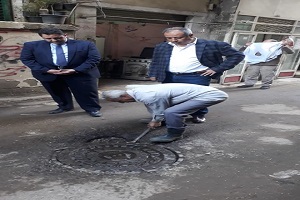 المتابعة الميدانية وحل مشكلة الصرف الصحي 