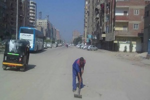 حملة مكبرة لرفع كفاءة الشوارع بحي المرج