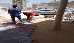 رئيس الحي يتفقد أعمال التطوير الجاريه بمدخل شق الثعبان