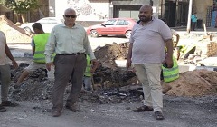 متابعة اعمال إصلاح ماسورة المياة 