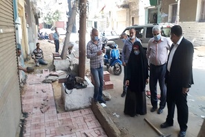 متابعة أعمال الرصف وتركيب بلاط الانترلوك