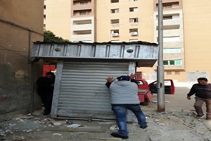 رفع وازالة كشك مخالف من مساكن الحى السادس