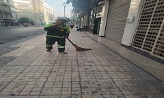رفع كفاءة النظافة بشارع قصر النيل