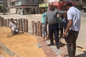 اعمال بلاط الانترلوك بشارع ٦ أكتوبر بحي السلام اول