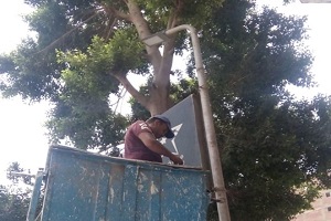 تركيب كشافات ليد بشارع احمد عصمت بالحي