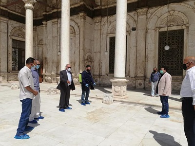 متابعة عمليات التعقيم والإجراءات الاحترازية في قلعة صلاح الدين قبل عودة الفتح