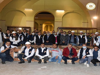 ‏المتحف المصري الكبير يستقبل المقصورة الثالثة من ‏مقاصير الملك الذهبي توت عنخ آمون