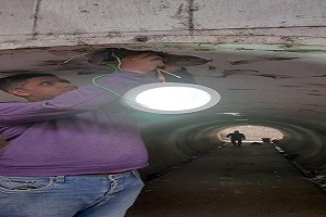 متابعة  اعمال الانارة ونظافة نفق ابووافية 