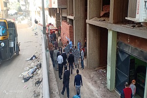 حملة لازالة عقار مخالف بناء بالحي