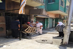 حملة موسعة لرفع الإشغالات بميدان المطبعة