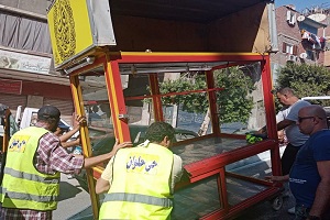 حملة صباحيه لرفع اشغالات الباعه الجائلين بشوارع الحي