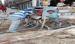 استكمال أعمال تجهيزات شارع الفيوم