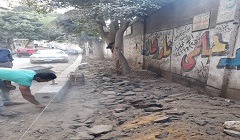 استمرار أعمال تطوير شارع 9 بحدائق المعادي