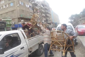 حمله لرفع اشغالات الباعه الجائلين بنطاق الحي