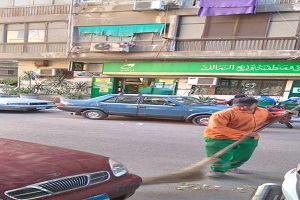 أعمال نظافة بشوارع الزمالك