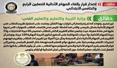 حقيقة إصدار قرار بإلغاء المهام الأدائية للصفين الرابع والخامس الابتدائي