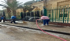 اعمال نظافه وتجميل وإنارة بمحيط مسجد السيدة زينب